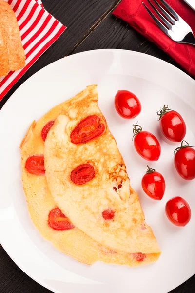 Omelette con pomodori — Foto Stock