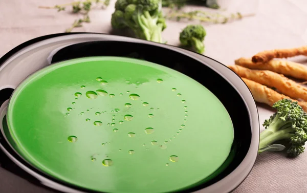 Broccoli green soup puree — Stock Image Broccoli green soup puree Stock Photo