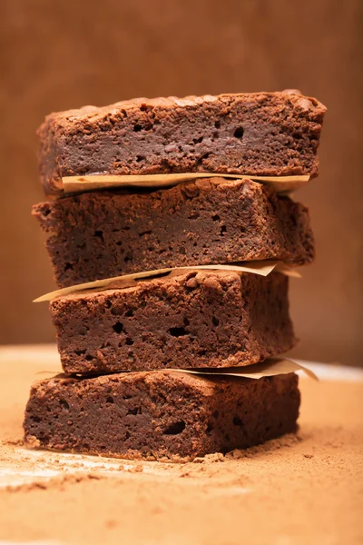 Mucchio di brownie al cacao — Foto Stock