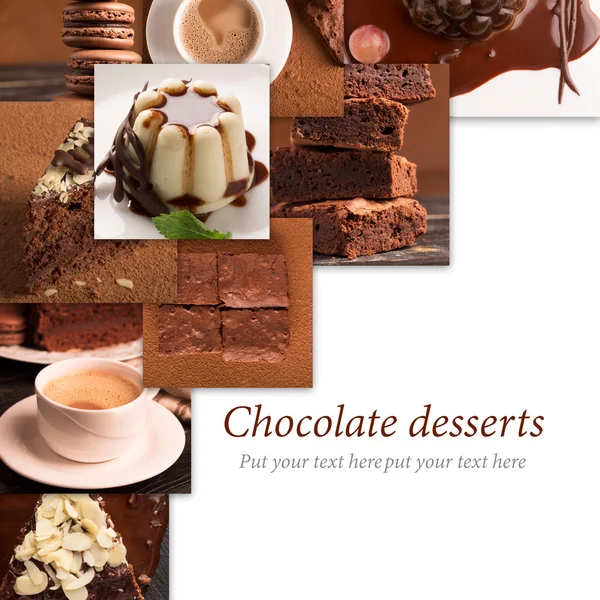 Chocolade desserts en snoepjes — Stockfoto