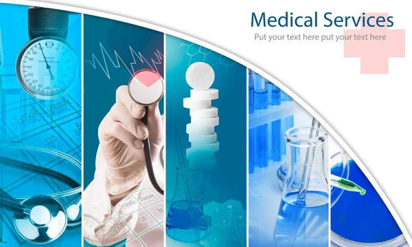 Medicinska tjänster fotokollage — Stockfoto