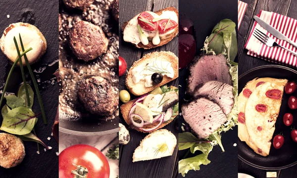 Collage Form Fotos von natürlichen Lebensmitteln — Stockfoto