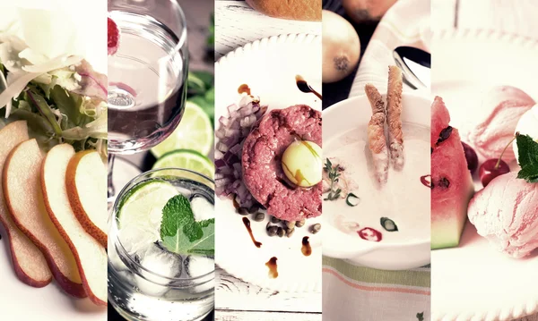 Collage form bilder av naturlig mat — Stockfoto