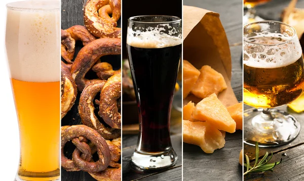 Bier und Snacks — Stockfoto