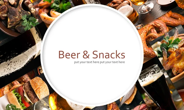 Cerveza y snacks — Foto de Stock