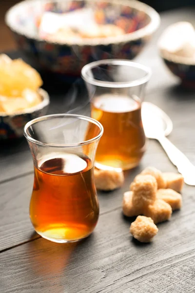 Turkish tea on the table — Stock Photo, Image