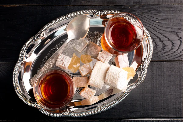 Turkish tea on the table — Stock Photo, Image