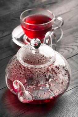 Hibiscus çay Kupası ve teapo