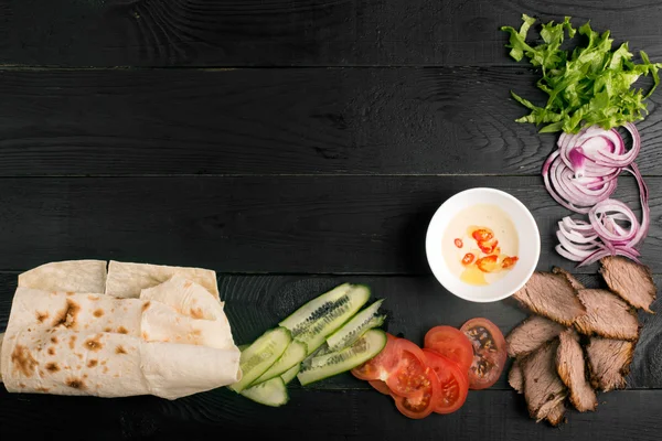 Traditional meat doner kebab — Stock Photo, Image