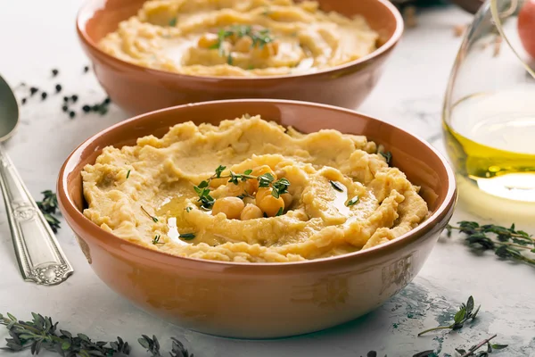 Tradycyjne orientalny hummus — Zdjęcie stockowe