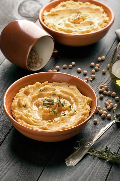 Hummus oriental tradicional — Fotografia de Stock