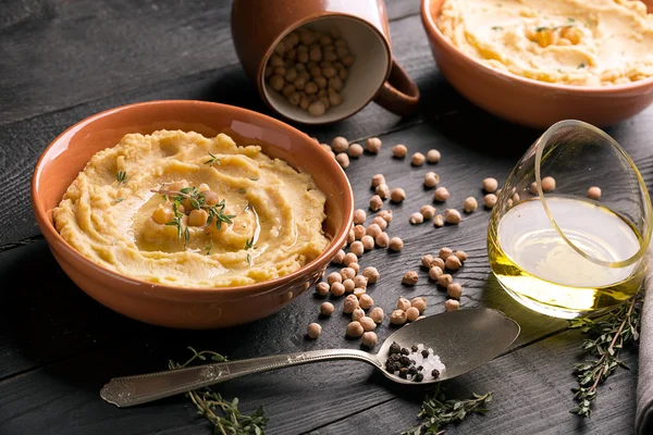 Hummus oriental tradicional — Fotografia de Stock