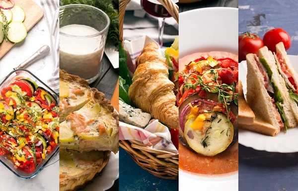 European food photo collage — Stock Photo, Image