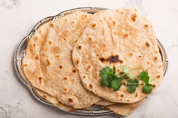 Házi chapati (indiai kenyér) — Stock Fotó