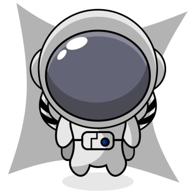 sevimli basit astronot maskot karakter çizimi