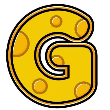 G harfi peynir çizgi film vektörü