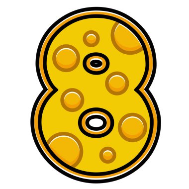 Peynir çizgi film 8 numaralı vektör