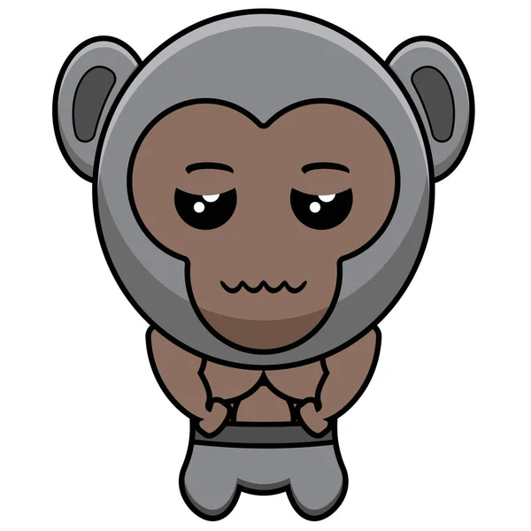 Gorilla Sports Fitness Cartoon Character Illustration — Stock Vector