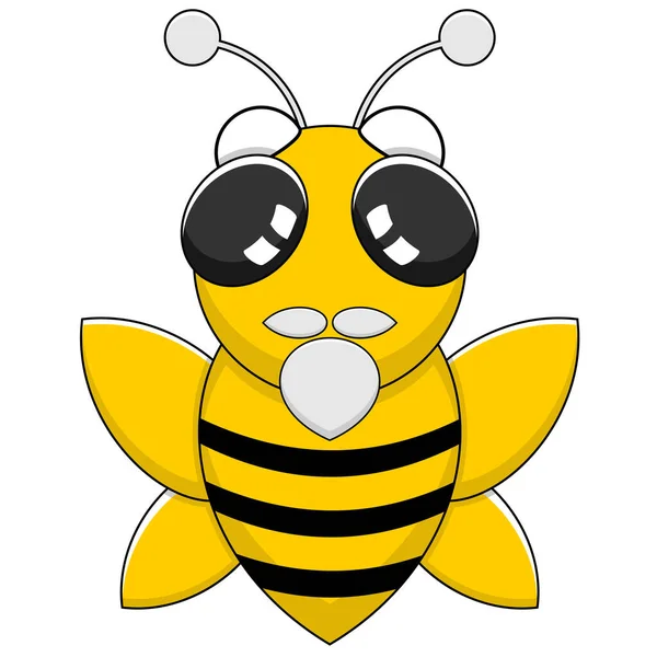 Simple Vieux Vecteur Personnage Dessin Animé Mascotte Abeille — Image vectorielle