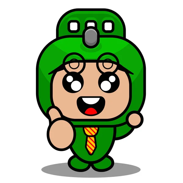 Vector Cartoon Cute Doodle Rolling Pin Mascot Costume Character Businessman — Stock Vector