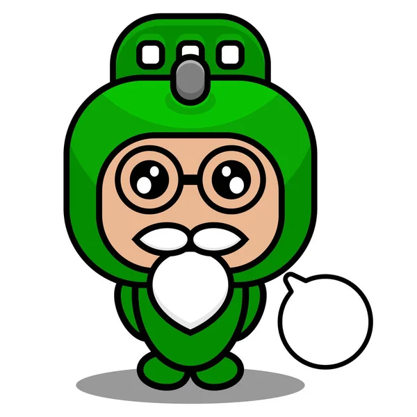 Vector Cartoon Cute Doodle Rolling Pin Mascot Costume Character Bearded — Stock Vector