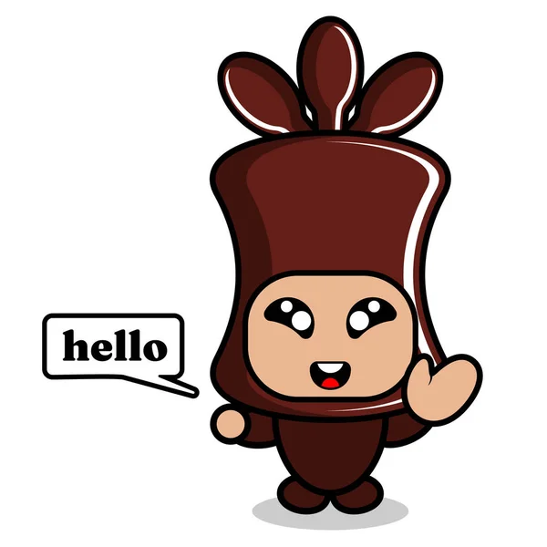 卡通人物 可爱的巧克力糖 吉祥物 吉祥物 — 图库矢量图片