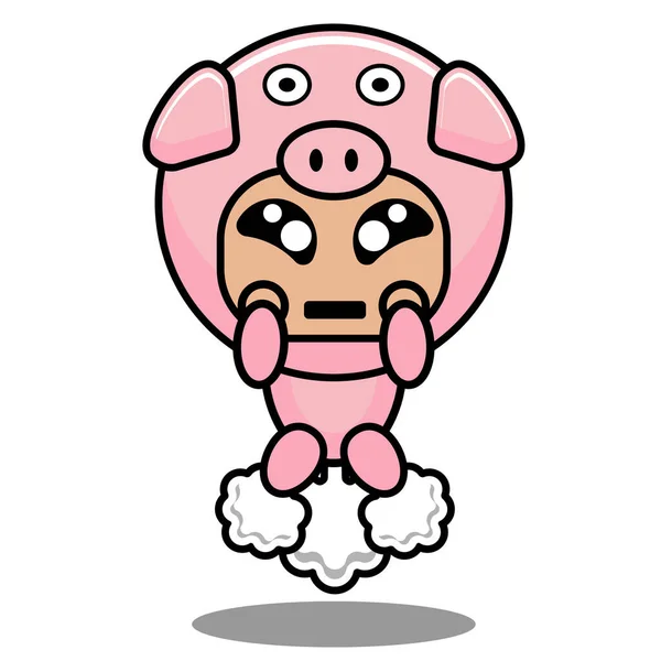 Pedo Cerdo Animal Traje Mascota — Vector de stock