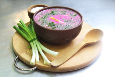 geleneksel Ukrayna pancar çorbası borsch