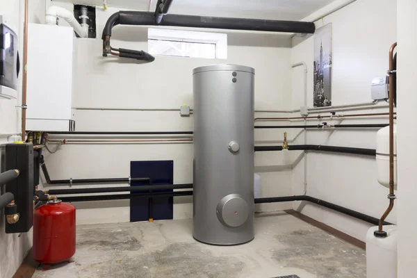 Condensing boiler gas in the boiler room — Stock Photo, Image