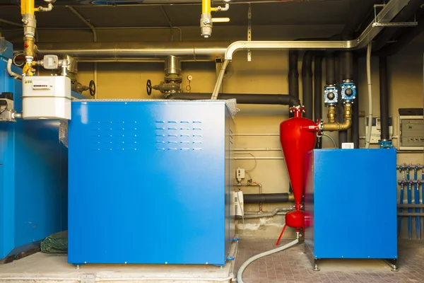 Geothermal heat pump for heating in the boiler room — Stock Photo, Image