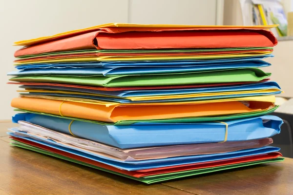 Stack of folders with archival documents in the office — Stock Photo, Image