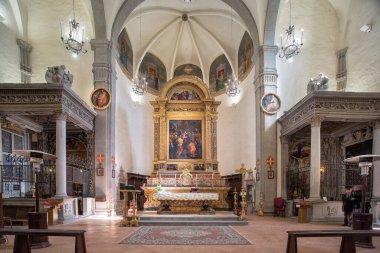 Castel Rigone, Umbria, İtalya, 20 Mayıs 2020, Madonna dei Miracoli Kilisesi. Bramante 'nin bir öğrencisi tarafından inşa edildi., 