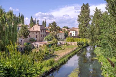 July 21 2021, Panorama of Bevagna, Umbria, Italy. Bevagna is a town in the central part of the Italian province of Perugia, Umbria, the city preserves important monuments of Roman and medieval origin.