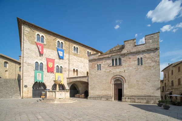 July 21 2021, Piazza Silvestri, Bevagna, Umbria, Italy. Bevagna is a town in the central part of the Italian province of Perugia, Umbria, the city preserves important monuments of Roman and medieval origin.