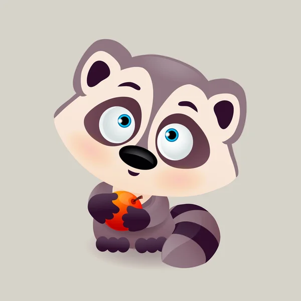 Cartoon sweet racoon — Stock Vector