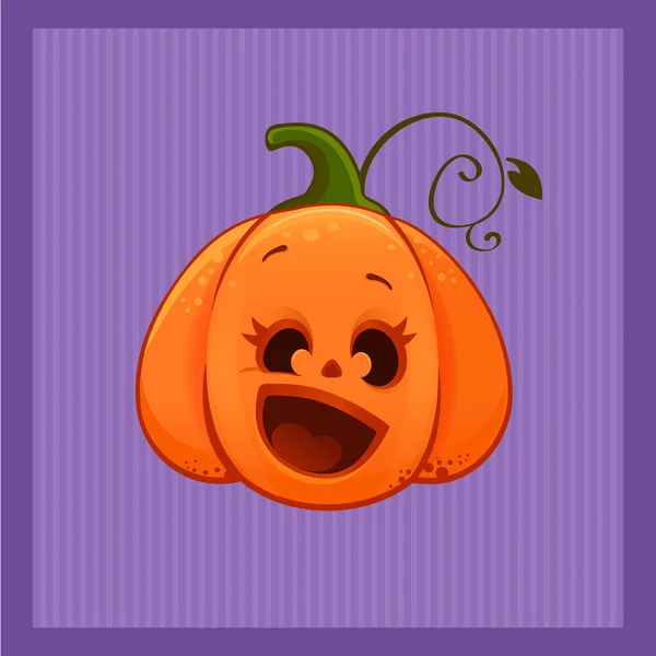 Vectorillustratie van een cartoon cute halloween vreugde pompoen — Stockvector