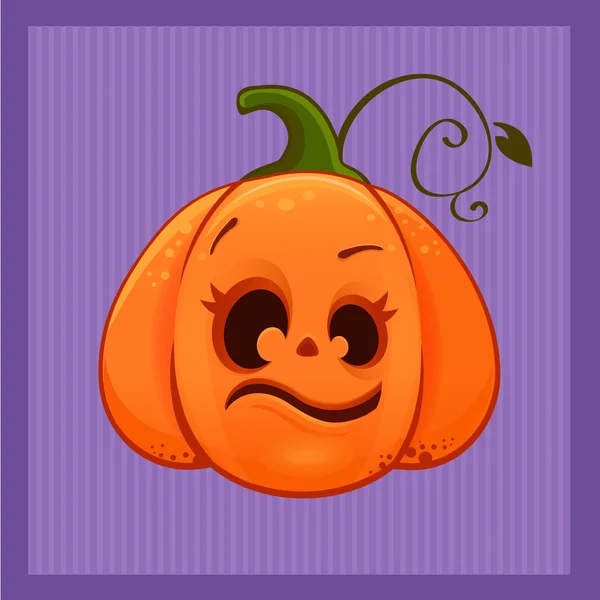 Ilustración vectorial de una calabaza de halloween loca de dibujos animados — Vector de stock