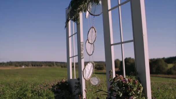 Arc de mariage décoré style rustique — Video