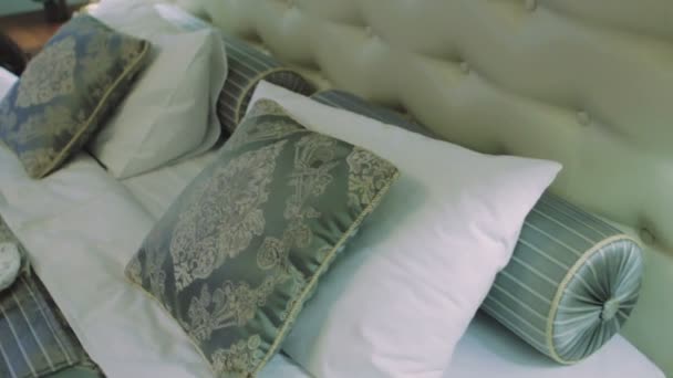 Rustic Style Marriage Honeymoon Bed — Stock Video