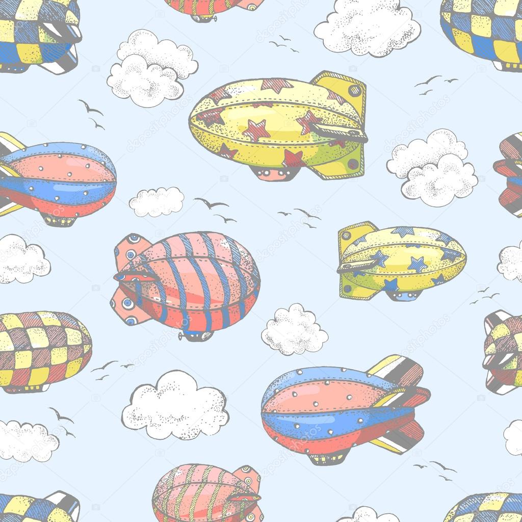 pattern with cute little airchips 