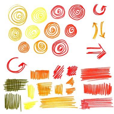 Renkli eğlence kalem scribbles hissetti