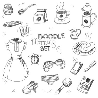 Sabah doodle etiket ayarla