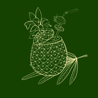 egzotik tropik ananas kokteyli