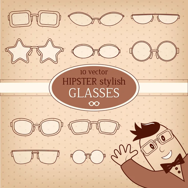 Samling av färgade platt glasögon — Stock vektor