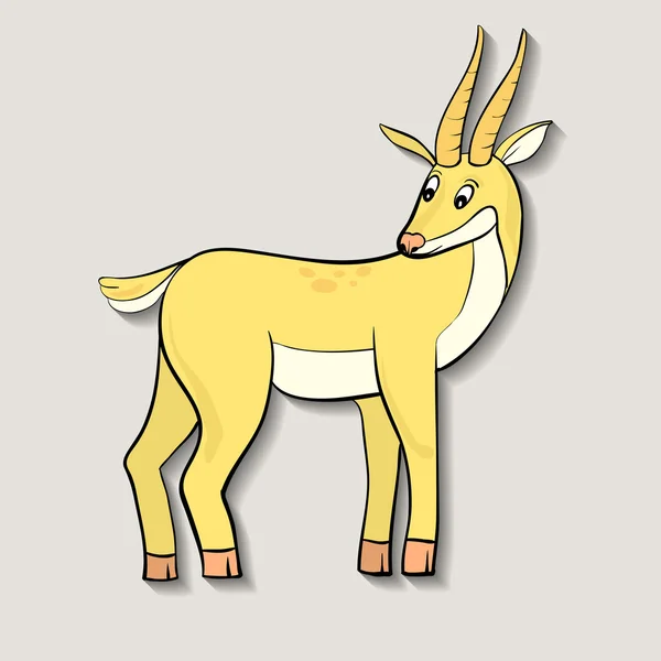 Žluté kreslené antilopa — Stockový vektor