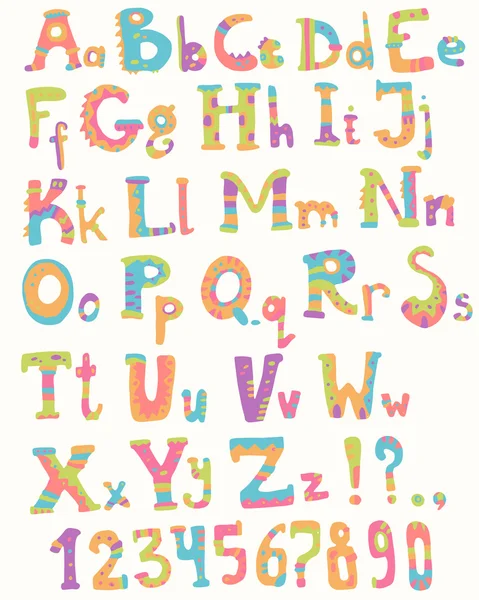 Alphabet ethnique et nombres — Image vectorielle