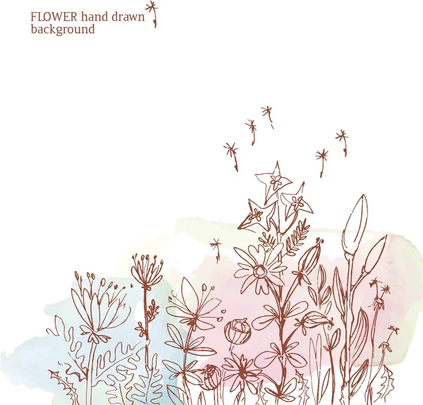 粗略的花卉图形背景 — 图库矢量图片