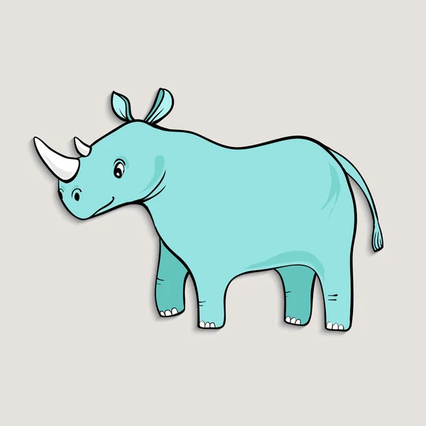 Cute cartoon  isolated rhino — Stock Vector