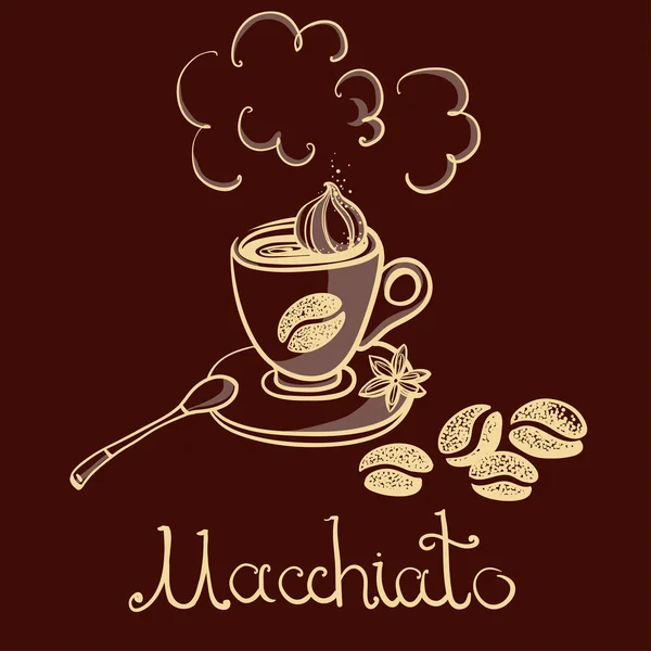 Csésze kávé macchiato — Stock Vector