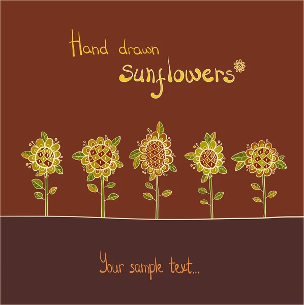 Floral achtergrond met zonnebloemen — Stockvector